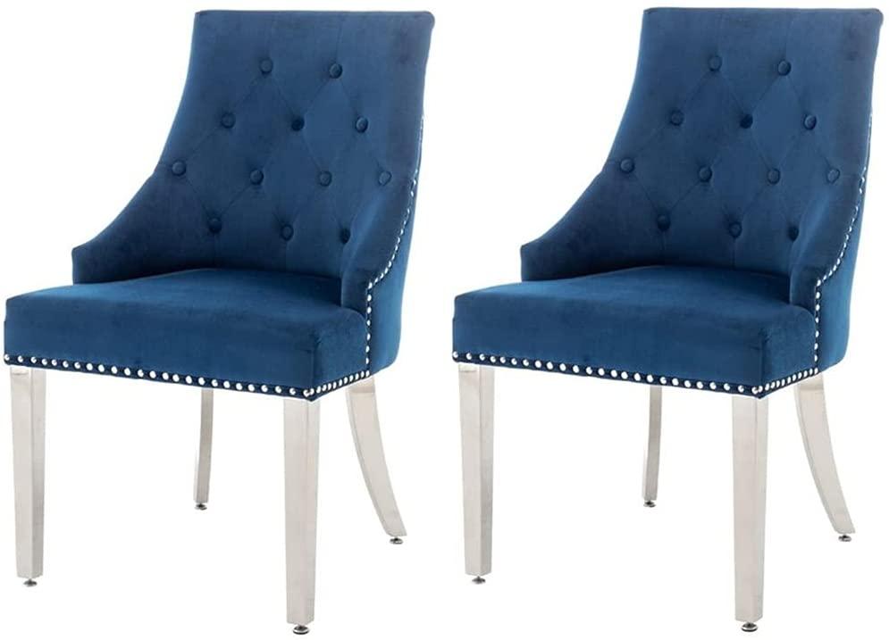 Dining Chair Set of 2 Kitchen Counter Chair Leisure Living Room Arm Chair Velvet Lounge Reception Sofa Chair - Ouch Cart