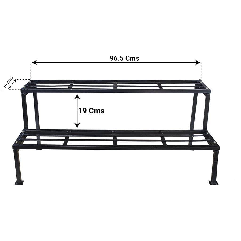 2 Step Stand for Multiple Plants and Pots Stand, Indoor Shelf Holder Rack, Gardening Stand,Indoor Outdoor (Black) - Ouch Cart