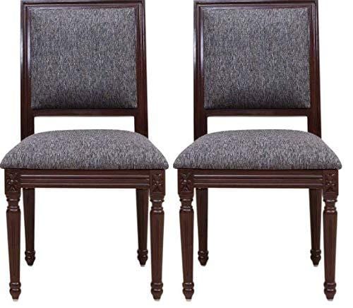 Handicrafts Sheesham Wood Dining Chair/Arm Easy Comfort Chestnut Warm Cushioned Chair Set of 2 PCs