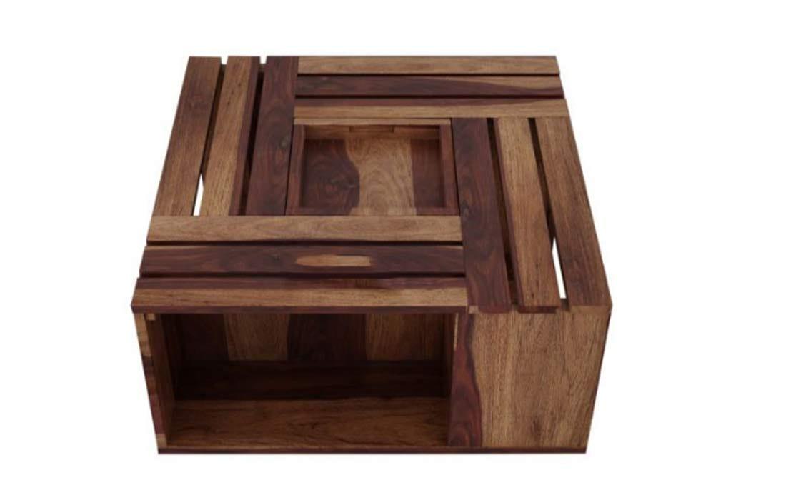 Sheesham Wood Center Table for Living Room/Coffee Table for Home in Natural Finish - Ouch Cart