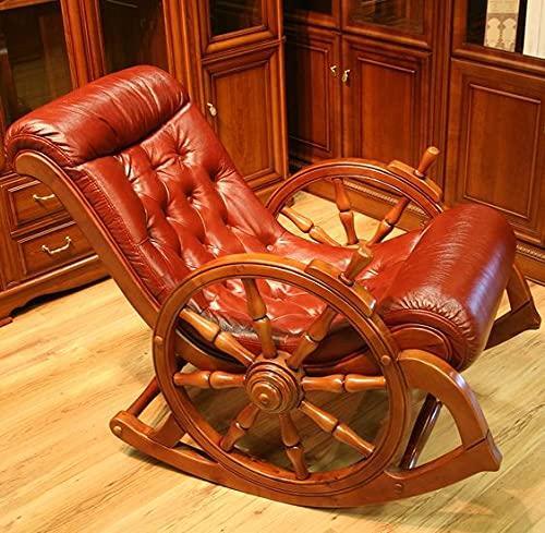 Wooden Rocking Chair Puffy Cushion Sheesham Wood Swing Rocking Chair Recliner Chair Living Room, Bedroom, Rocking Arm Rocking Chair Teak Finish - Ouch Cart
