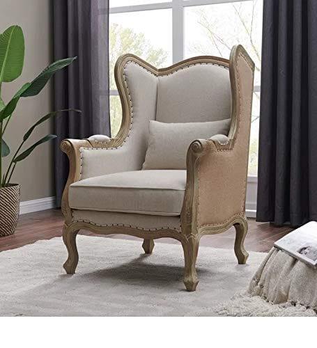 Handicraft Wing Back Arm Chair (White) - Ouch Cart