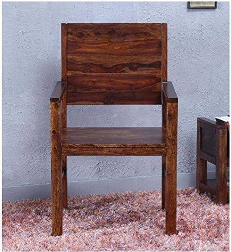 Sheesham wood standard handmade easy comfort chair in provincial teak finish - Ouch Cart