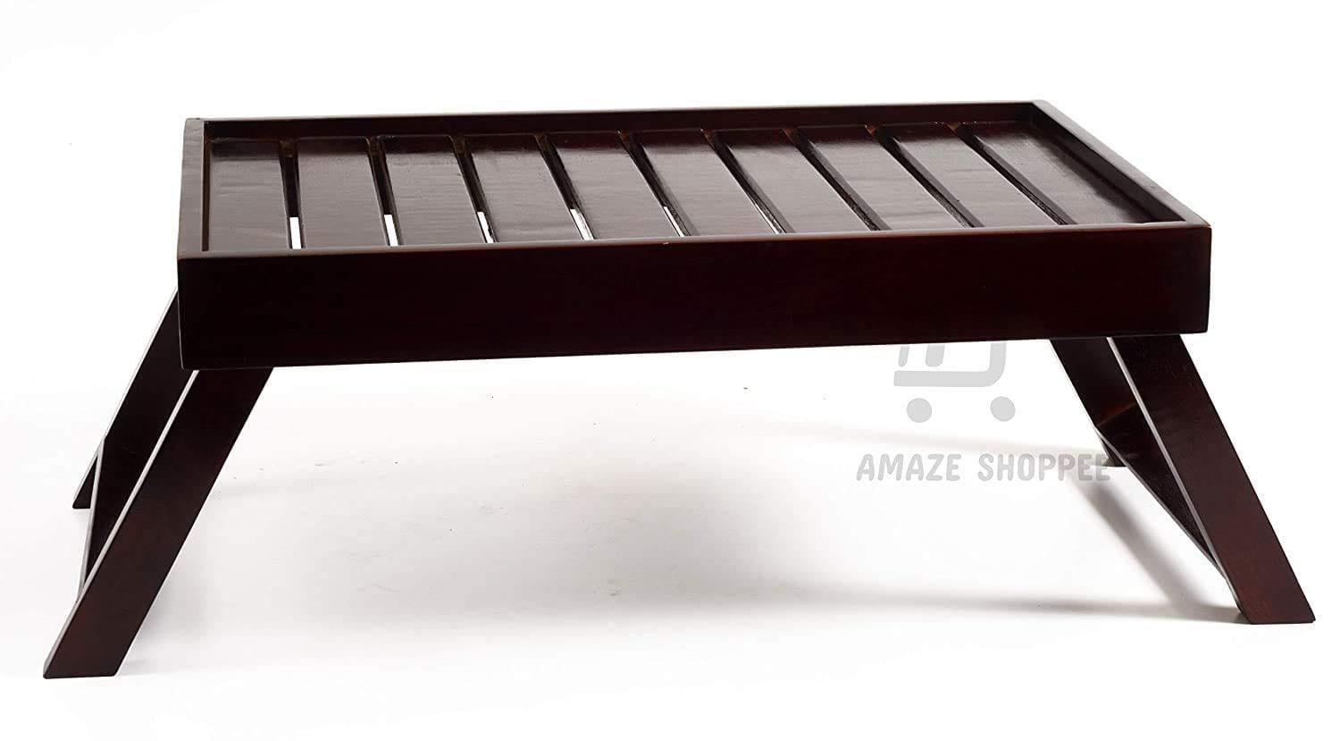 Wooden Multipurpose Portable Table Breakfast Tray| Laptop Stand Bed Side Table - Ouch Cart
