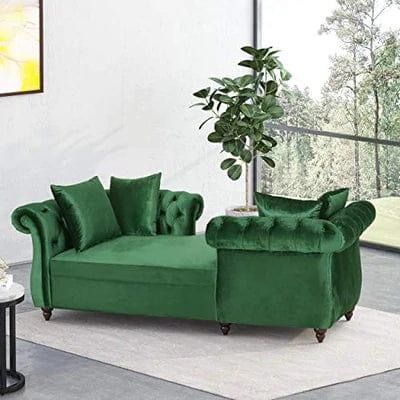 Christopher Knight Home Houck Chaise Lounge, Emerald + Dark Brown - Ouch Cart