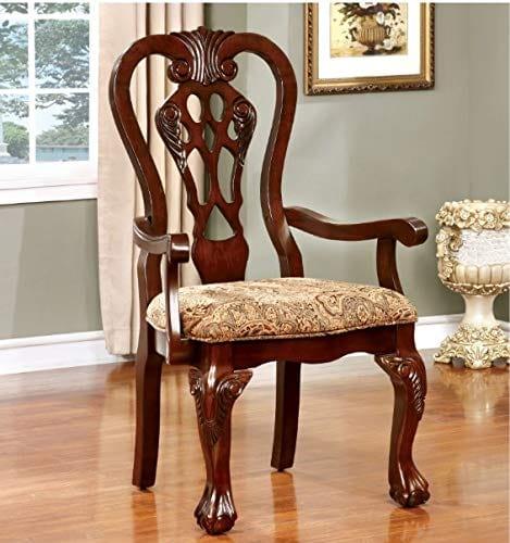 Carved wood 2024 dining chairs