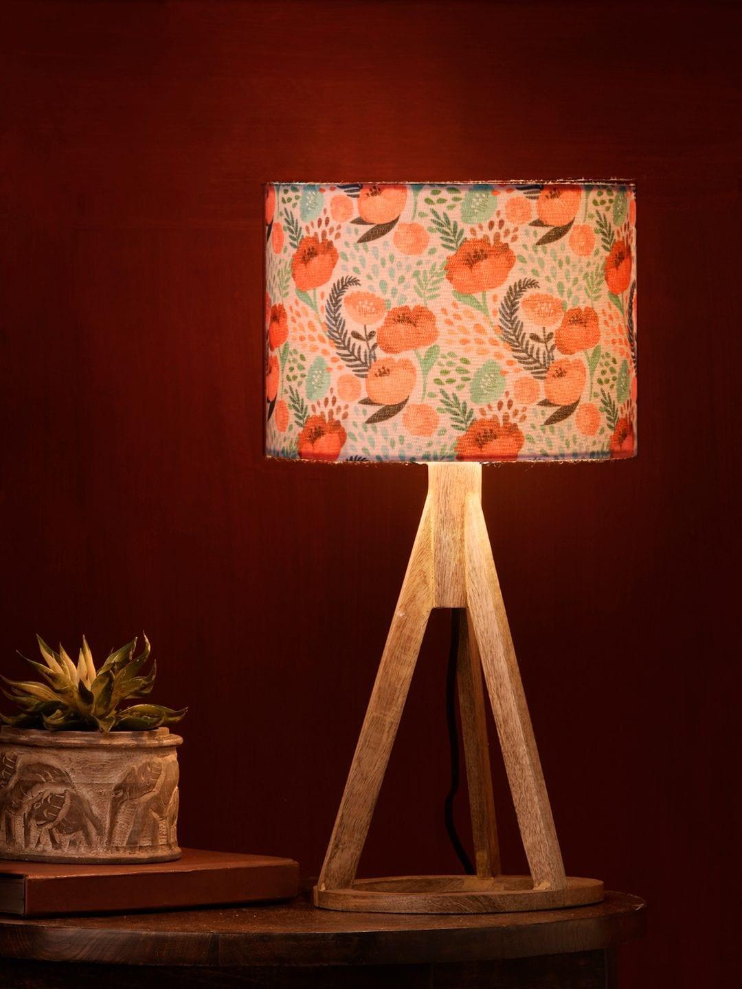 Red Roses Trio Wooden Lamp - Ouch Cart