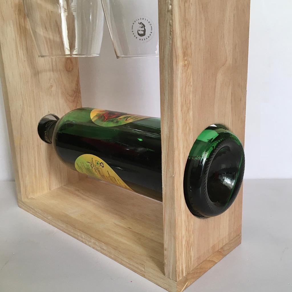 Personalised Wine/Bear Bottle Caddy And Glass Holder By Miza - Ouch Cart