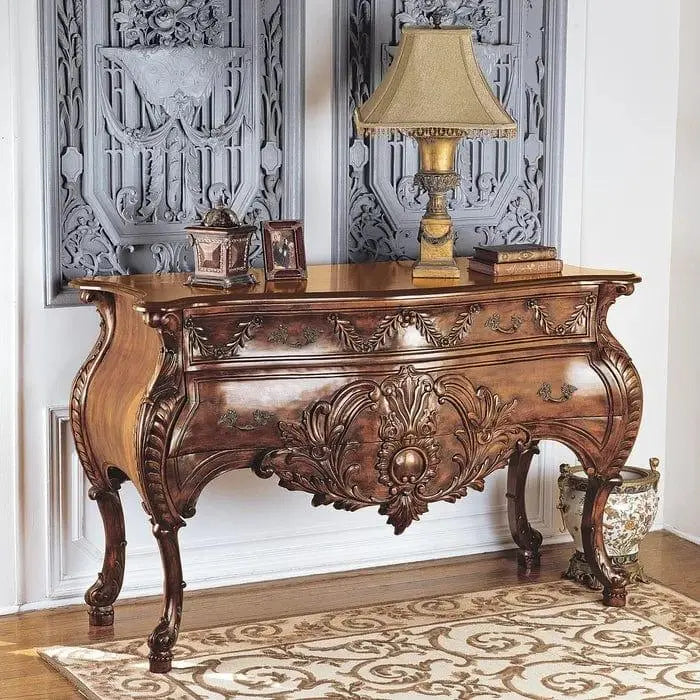 hand carved Sheesham Wood Console Table - Ouch Cart