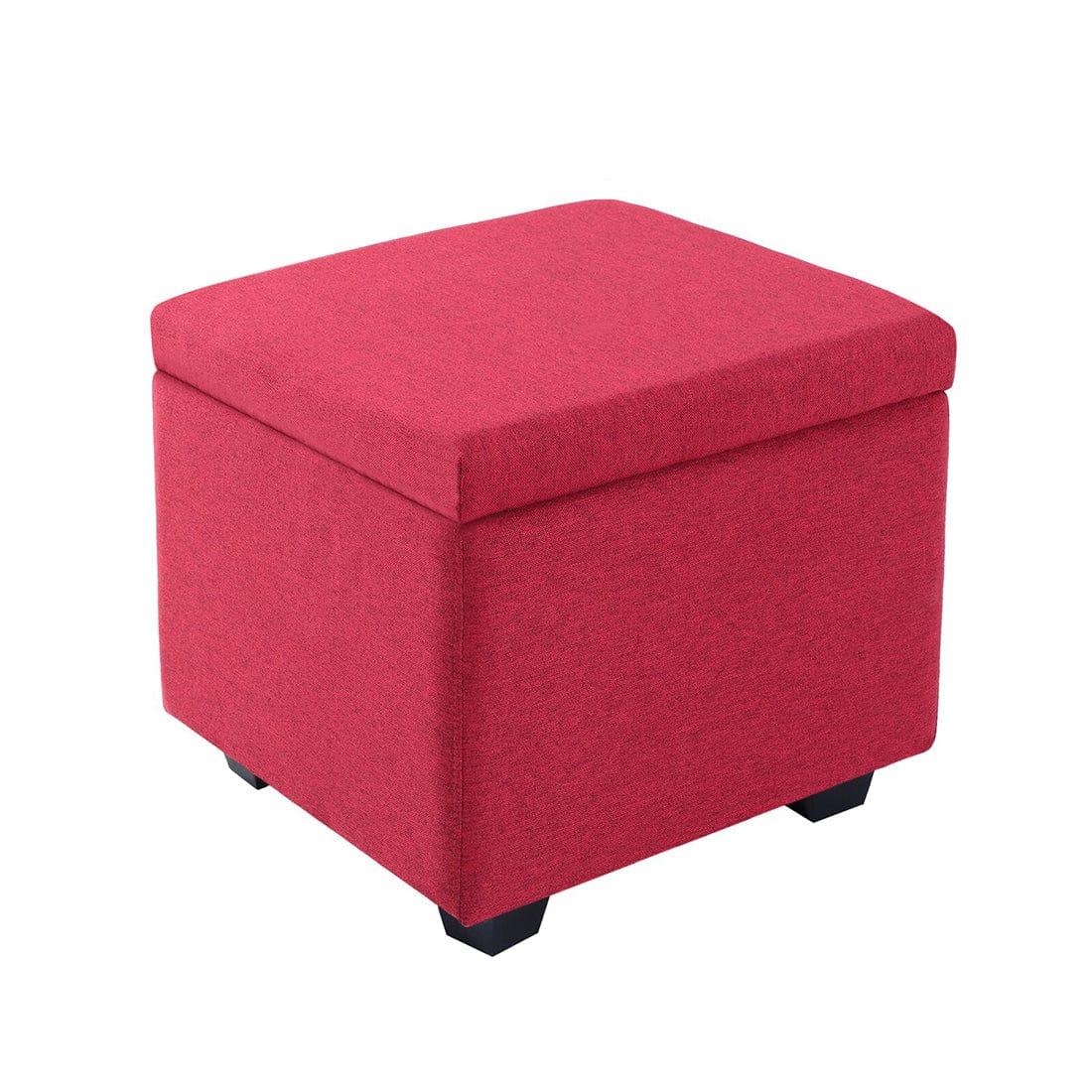 DOE BUCK SQUARE STOAGE OTTOMAN WITH STORAGE PINK - Ouch Cart
