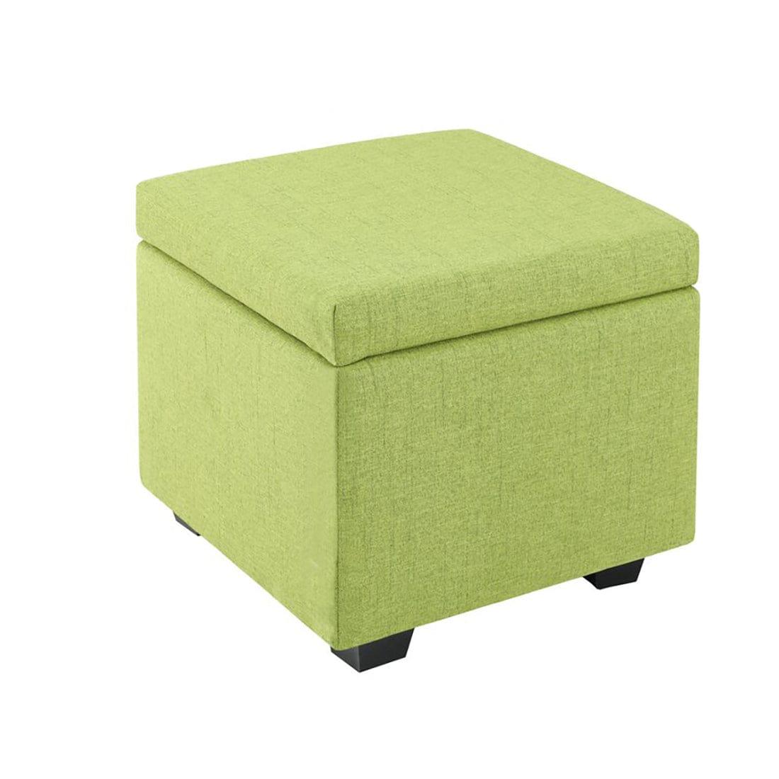 DOE BUCK SQUARE STOAGE OTTOMAN WITH STORAGE GREEN - Ouch Cart