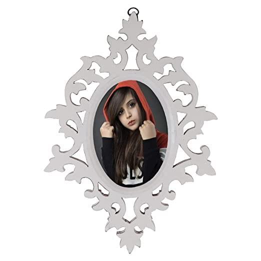 Decorative Handcrafted Wooden Photo Frame (White, 37.5 cm x 25 cm x 1.5 cm) - Ouch Cart
