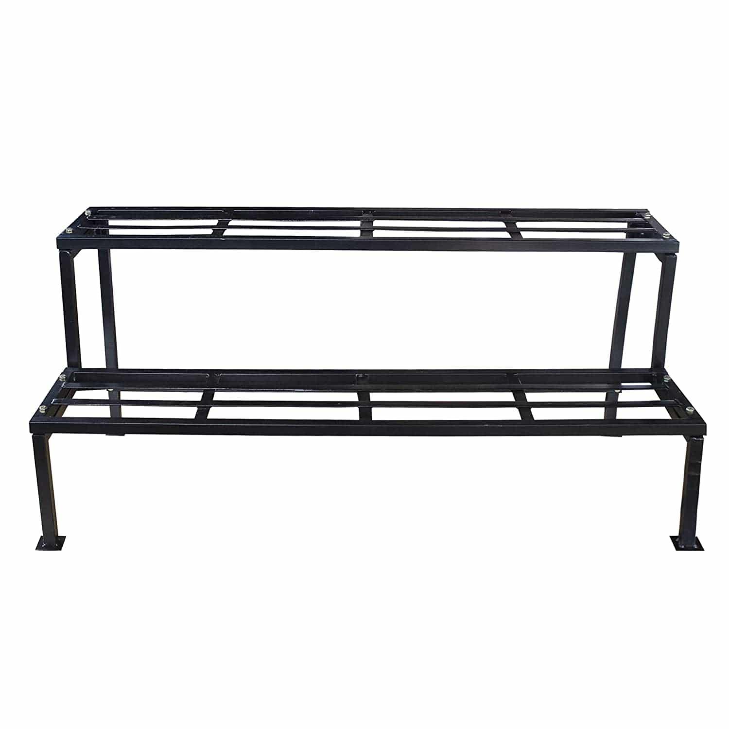 2 Step Stand for Multiple Plants and Pots Stand, Indoor Shelf Holder Rack, Gardening Stand,Indoor Outdoor (Black) - Ouch Cart