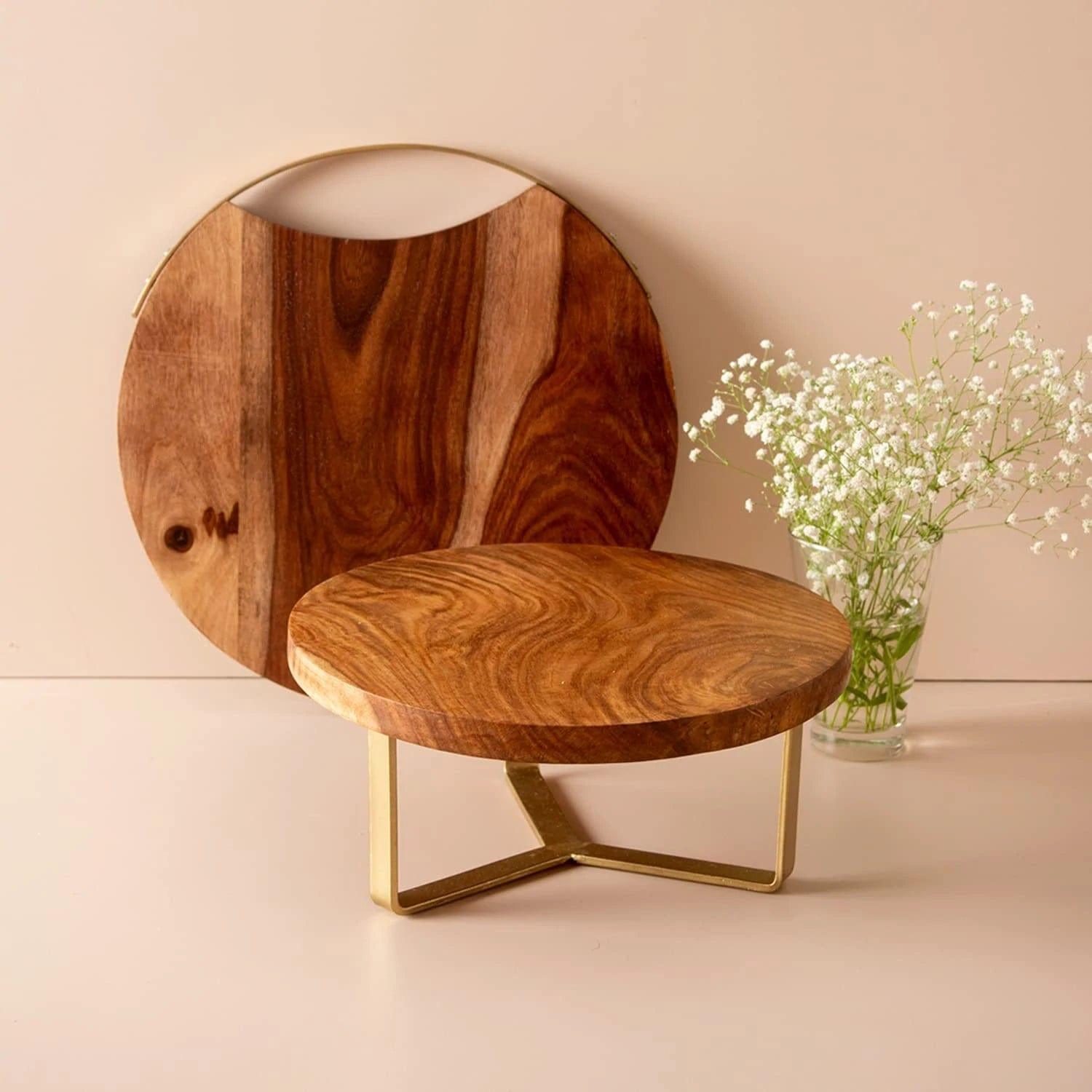 CAKE STAND AND CHOPPING BOARD COMBO II FOOD GRADE - Ouch Cart