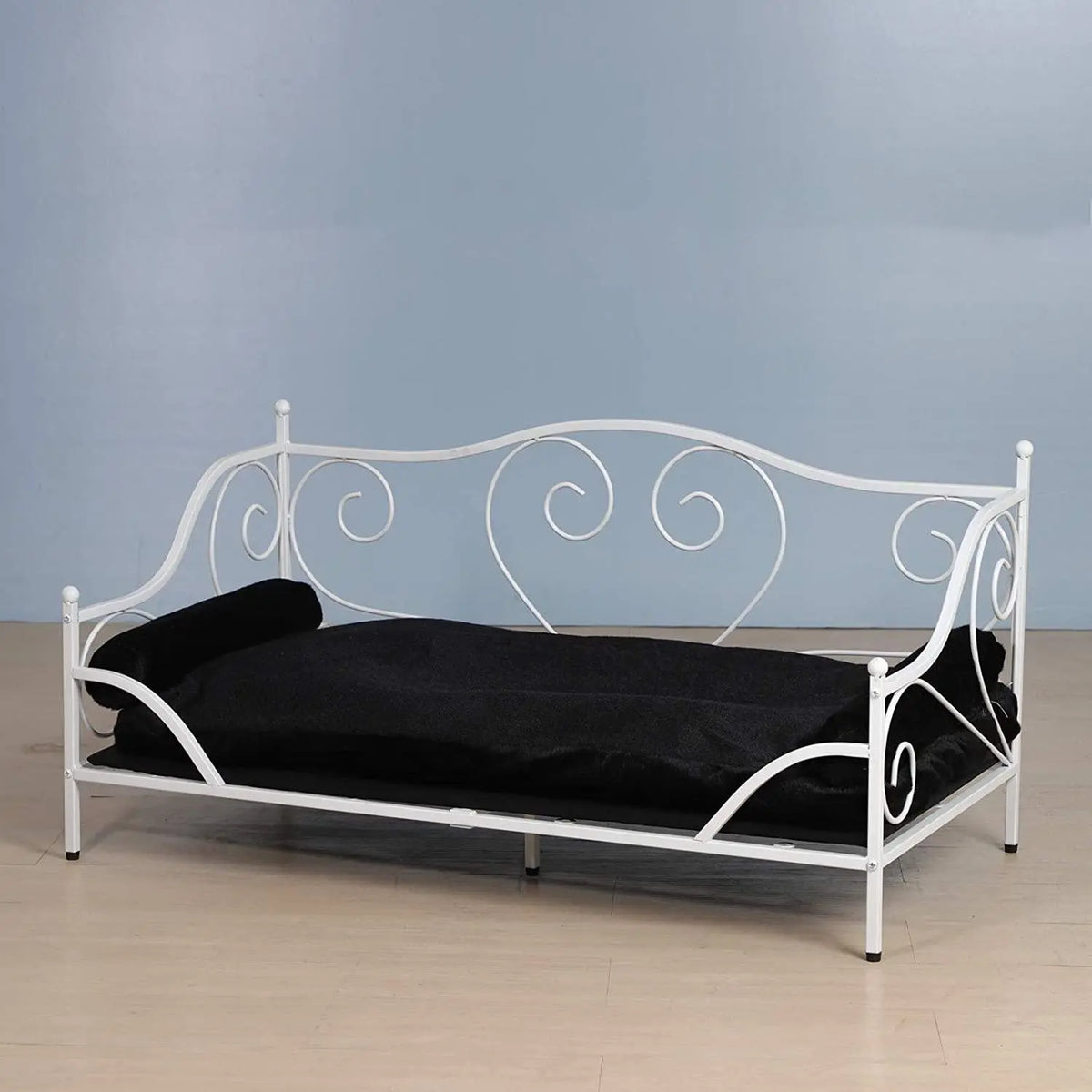 Pet Sofa Bed, Metal Frame Dog Bed Couch with Washable Plush Cushion for Medium Pet Sitting - Ouch Cart