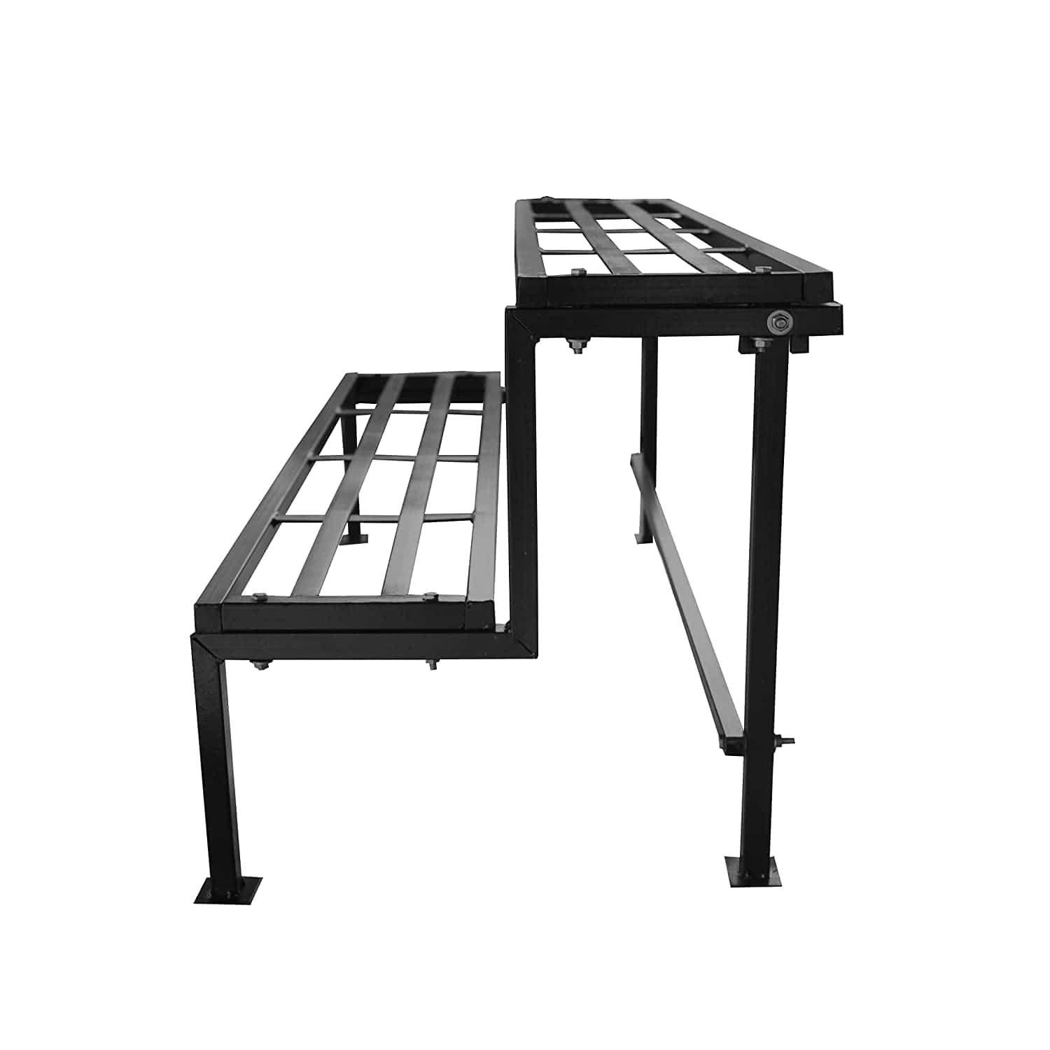 2 Step Stand for Multiple Plants and Pots Stand, Indoor Shelf Holder Rack, Gardening Stand,Indoor Outdoor (Black) - Ouch Cart