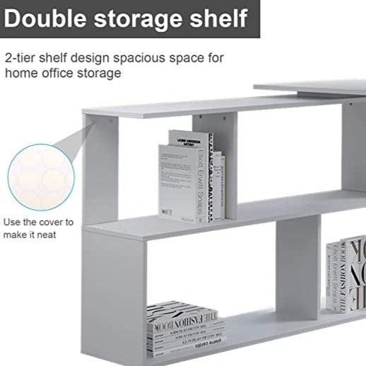 Folding Rotating L - Shaped Corner Desk/Computer Table For Office & Home By Miza - Ouch Cart