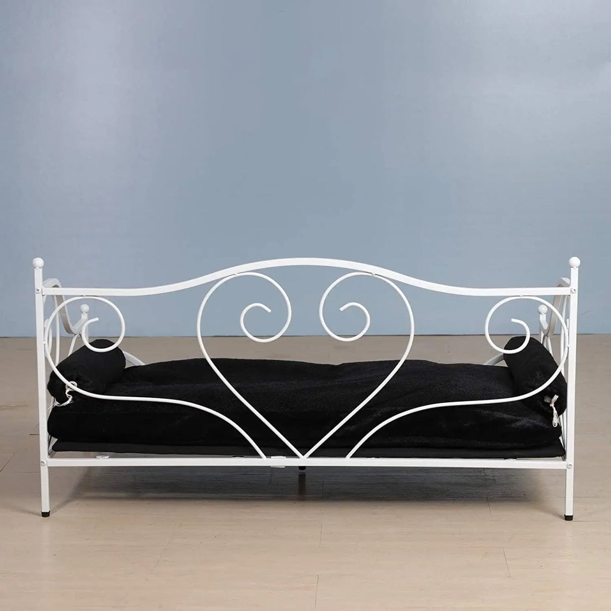 Pet Sofa Bed, Metal Frame Dog Bed Couch with Washable Plush Cushion for Medium Pet Sitting - Ouch Cart