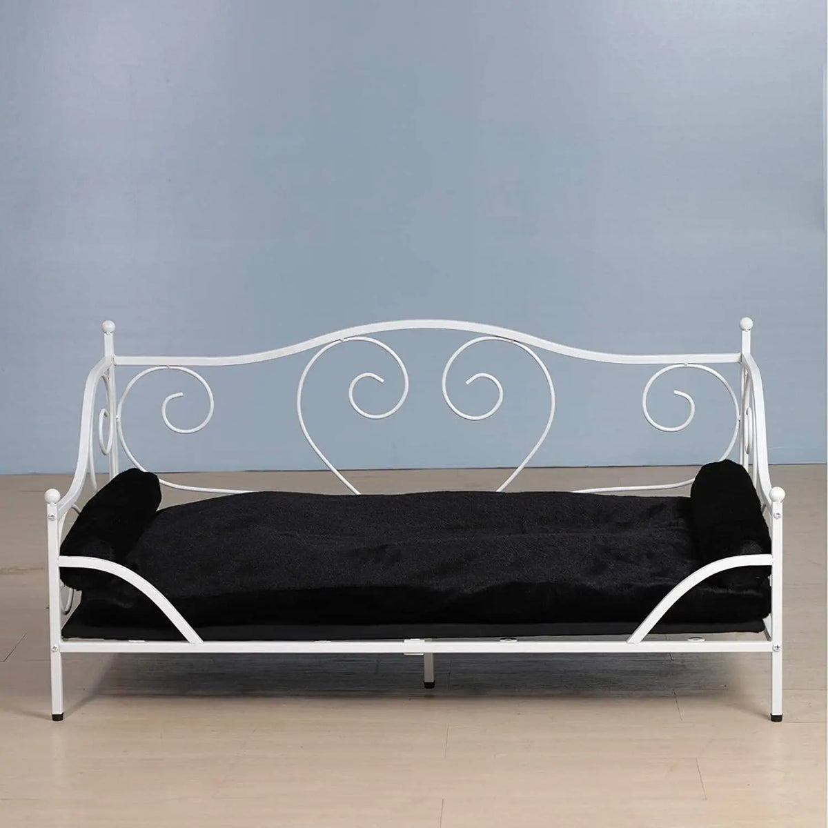 Pet Sofa Bed, Metal Frame Dog Bed Couch with Washable Plush Cushion for Medium Pet Sitting - Ouch Cart