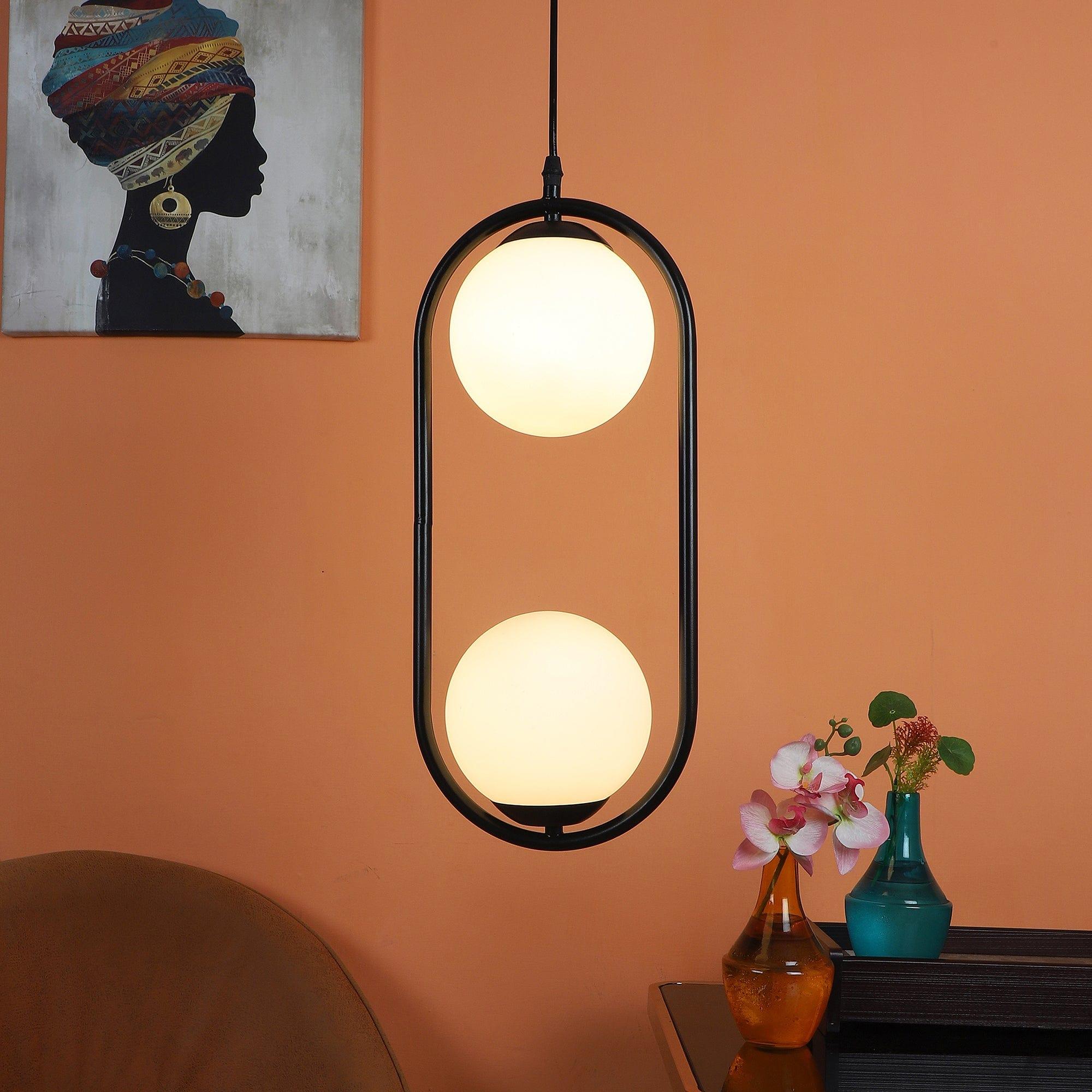 Black And White Modern Metal Hanging Light - Ouch Cart