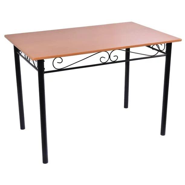 5 Piece Dining Set Wood Metal Table and 4 Chairs Kitchen Breakfast Furniture - Ouch Cart