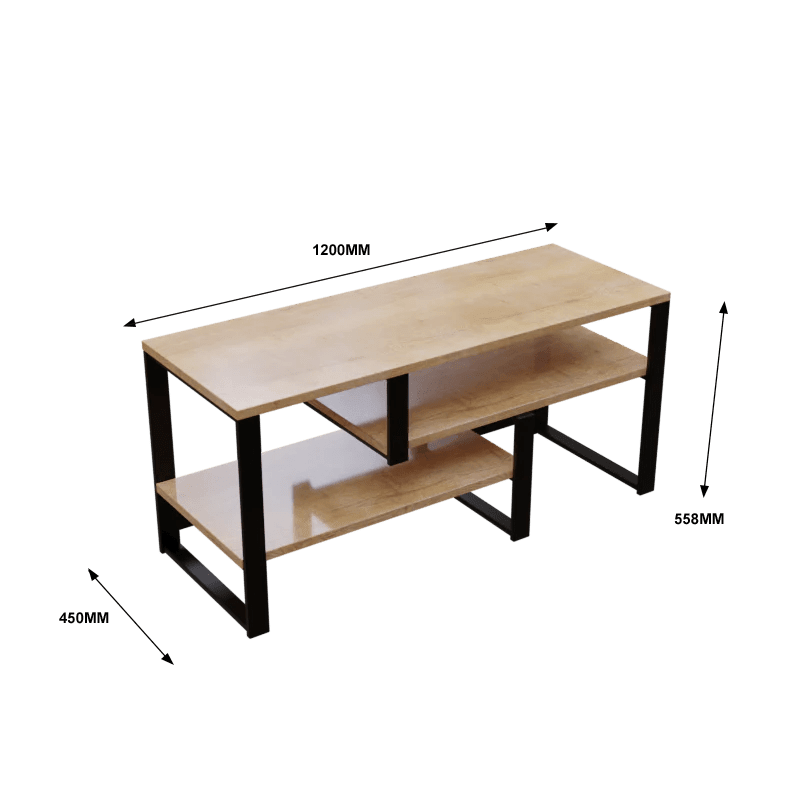 Victoria TV Unit in Small Size in Wooden Texture - Ouch Cart