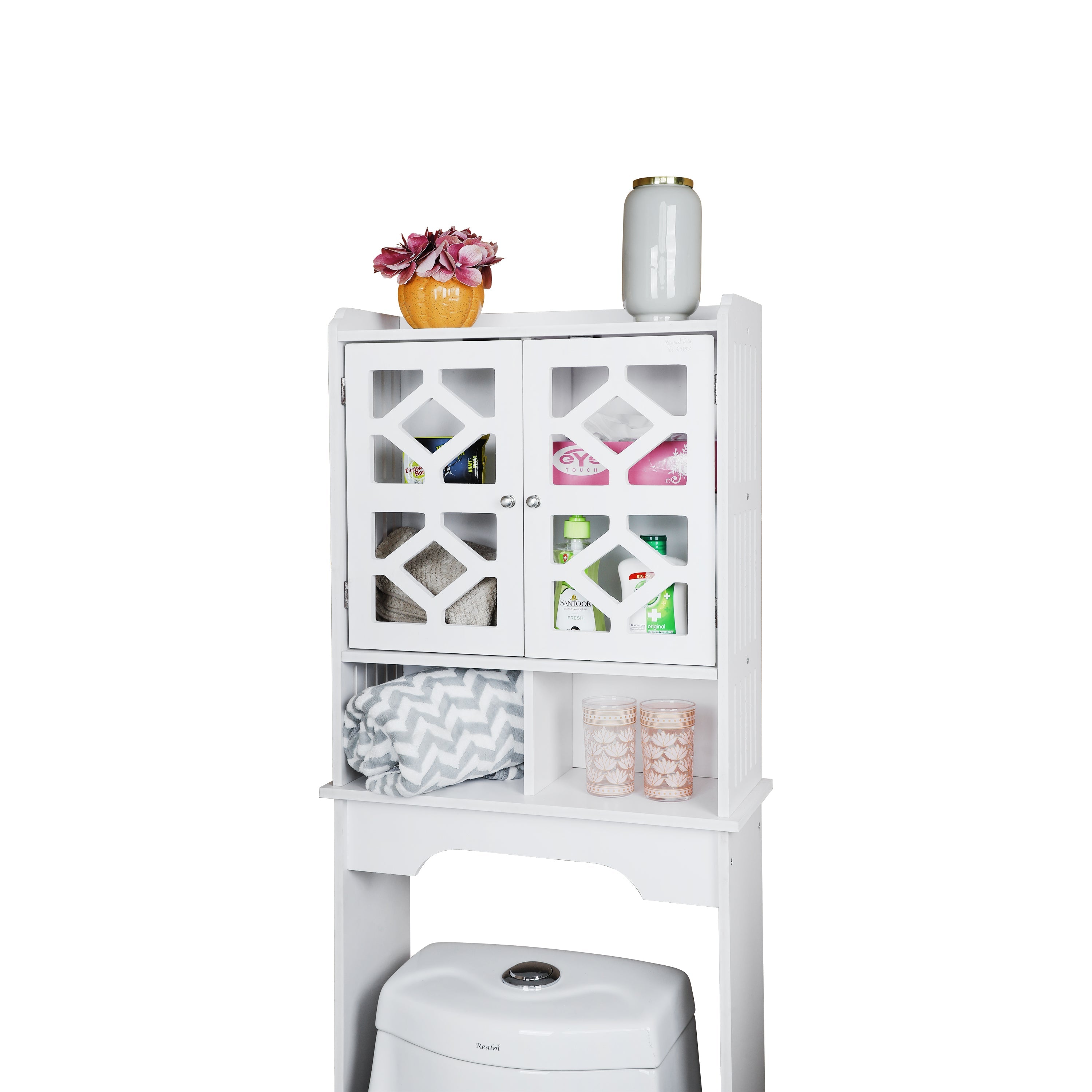 Practical Toilet Storage Shelf And Commode Cabinet With Free Soap Dish By Miza