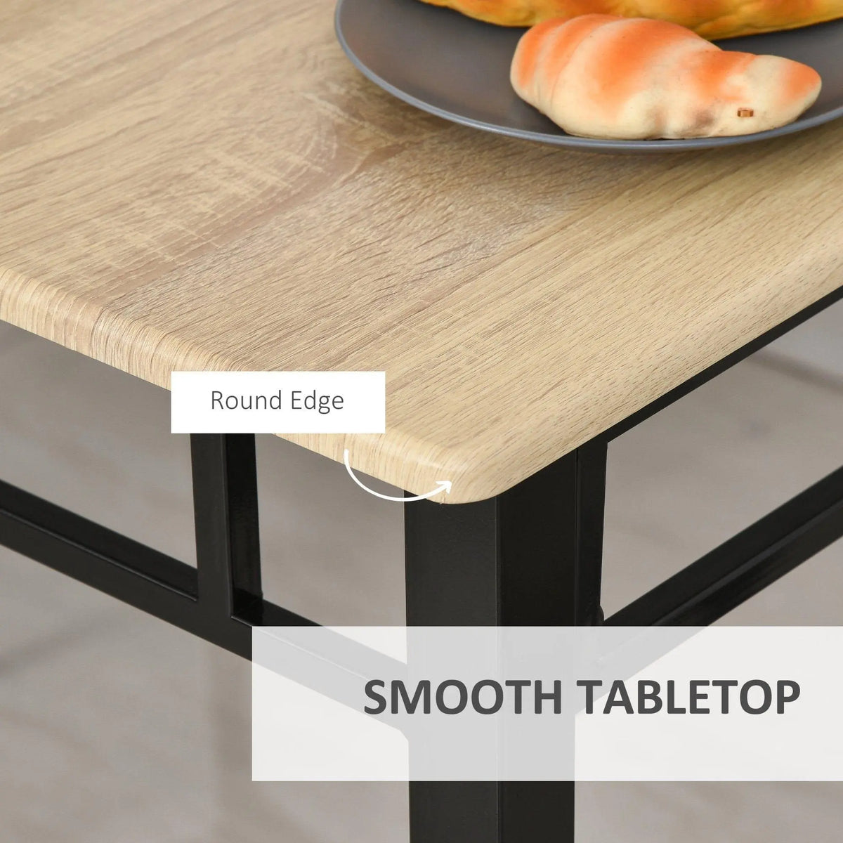 5 Piece Dining Set 1 Table 4 Chairs for Home Kitchen with Padded Seat, Metal Frame - Ouch Cart