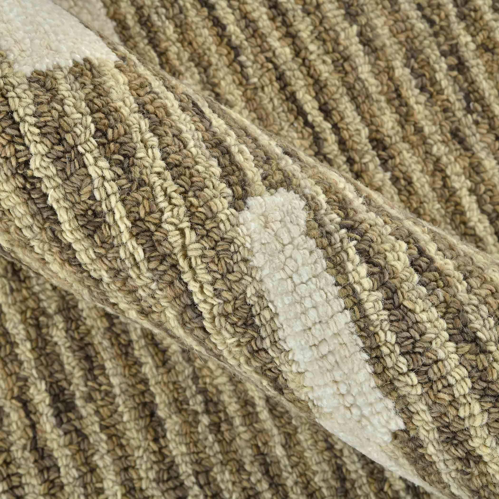 Beige Wool Chicago 8x10 Feet Hand-Tufted Carpet Rug - Ouch Cart
