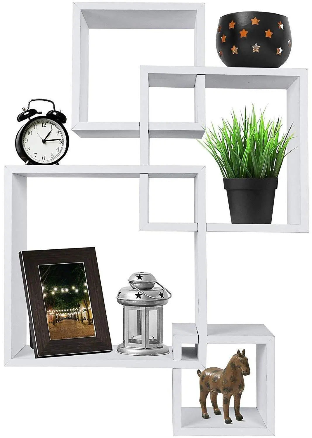Wooden Wall Mounted Shelf Rack for Living Room Decor ) - Set of 4 - Ouch Cart