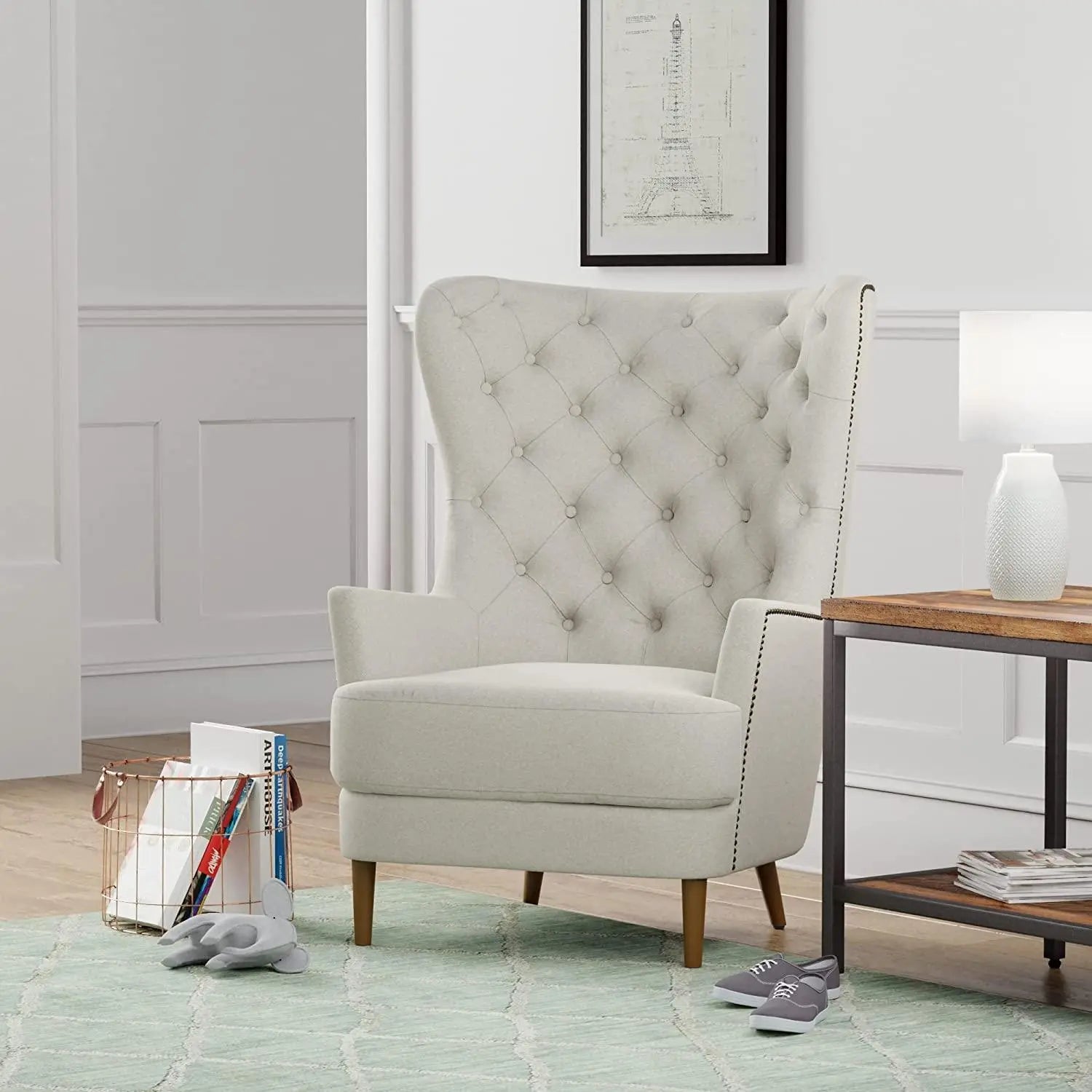 Stone & Beam Hansberry Wingback Living Room Accent Chair - Ouch Cart