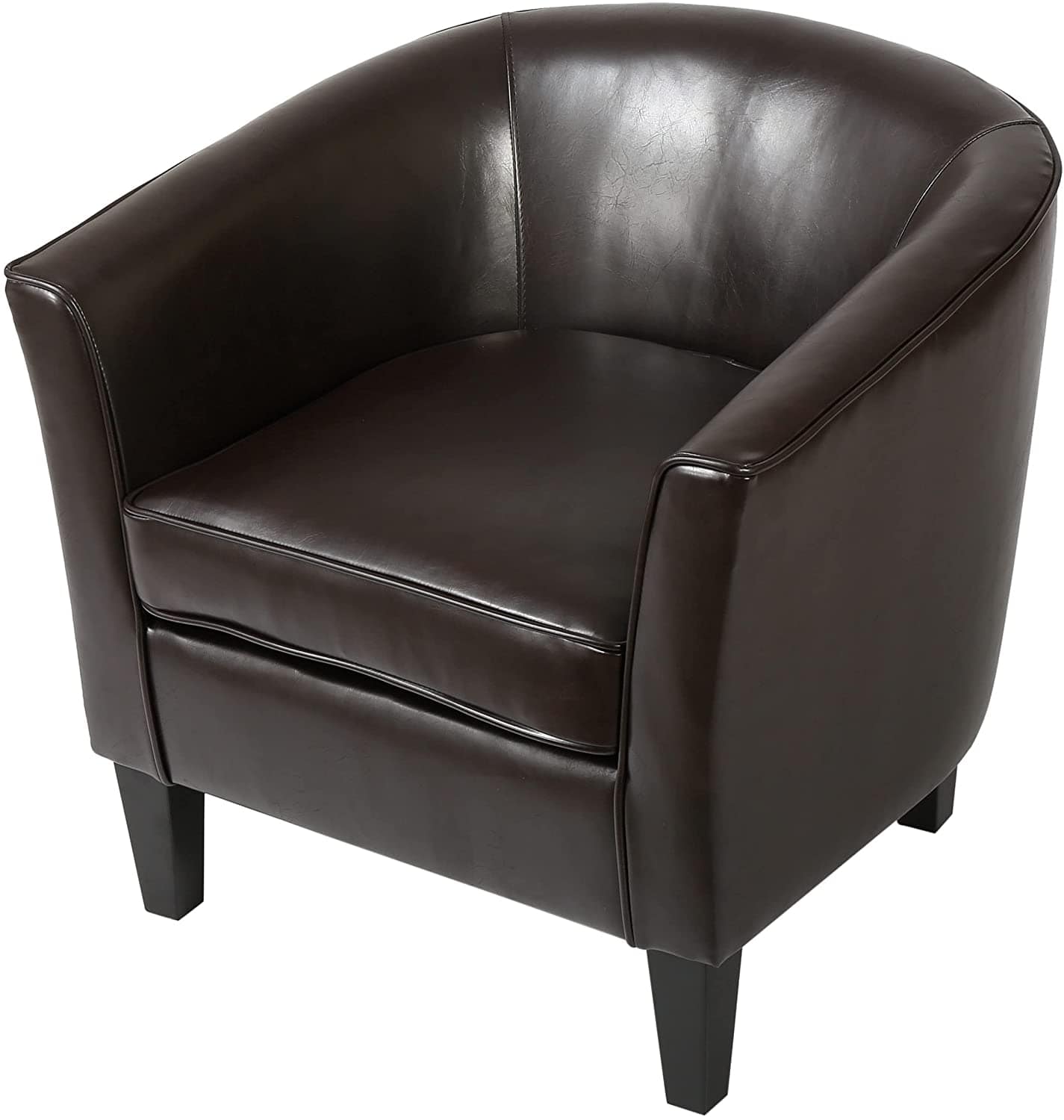 Logan Upholstered Club Chair with Arm Rest , Brown