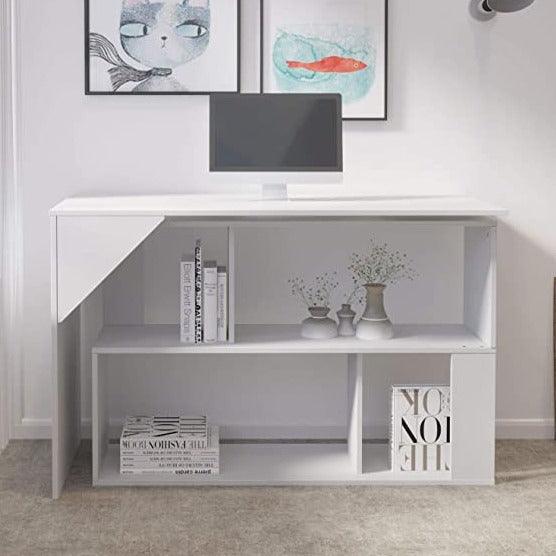 Folding Rotating L - Shaped Corner Desk/Computer Table For Office & Home By Miza - Ouch Cart