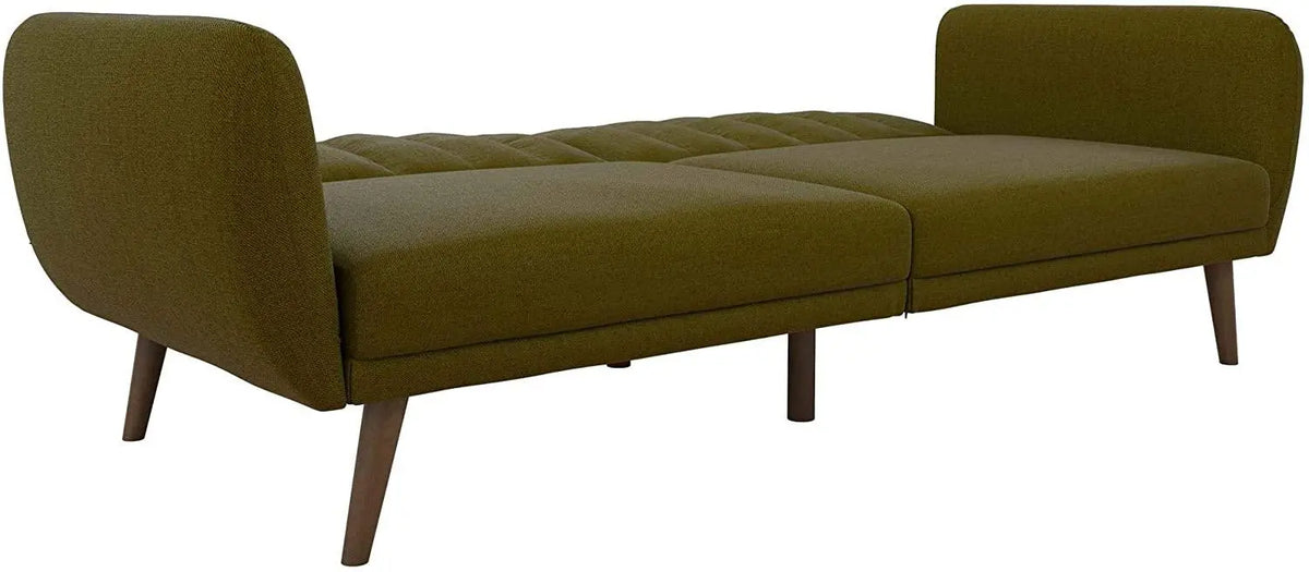 Sofa Futon - Premium Upholstery and Wooden Legs - Green - Ouch Cart
