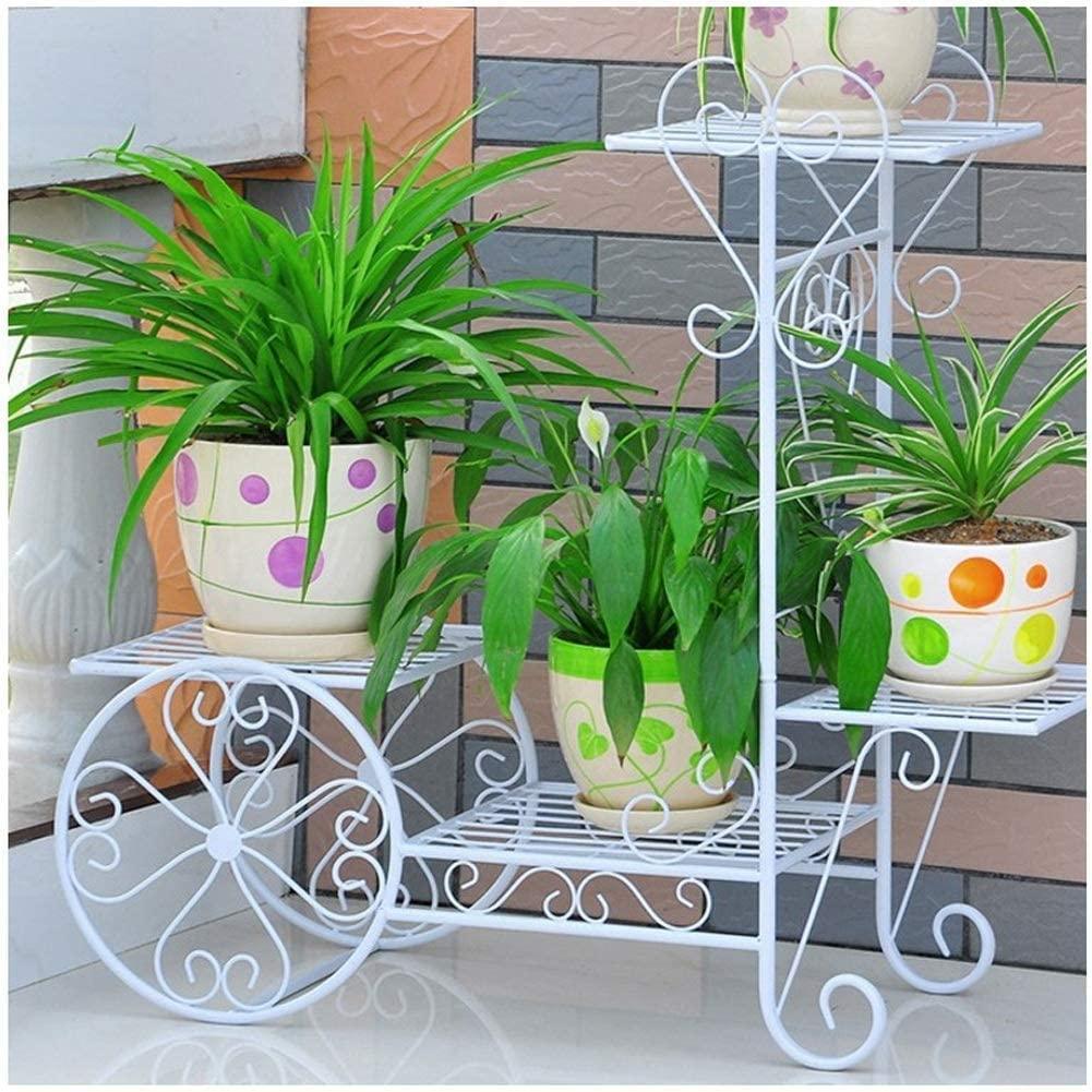 plant pot holder with wheels Plant Stand Flower Trolley Rack Display Metal Indoor Flower Pot Shelf