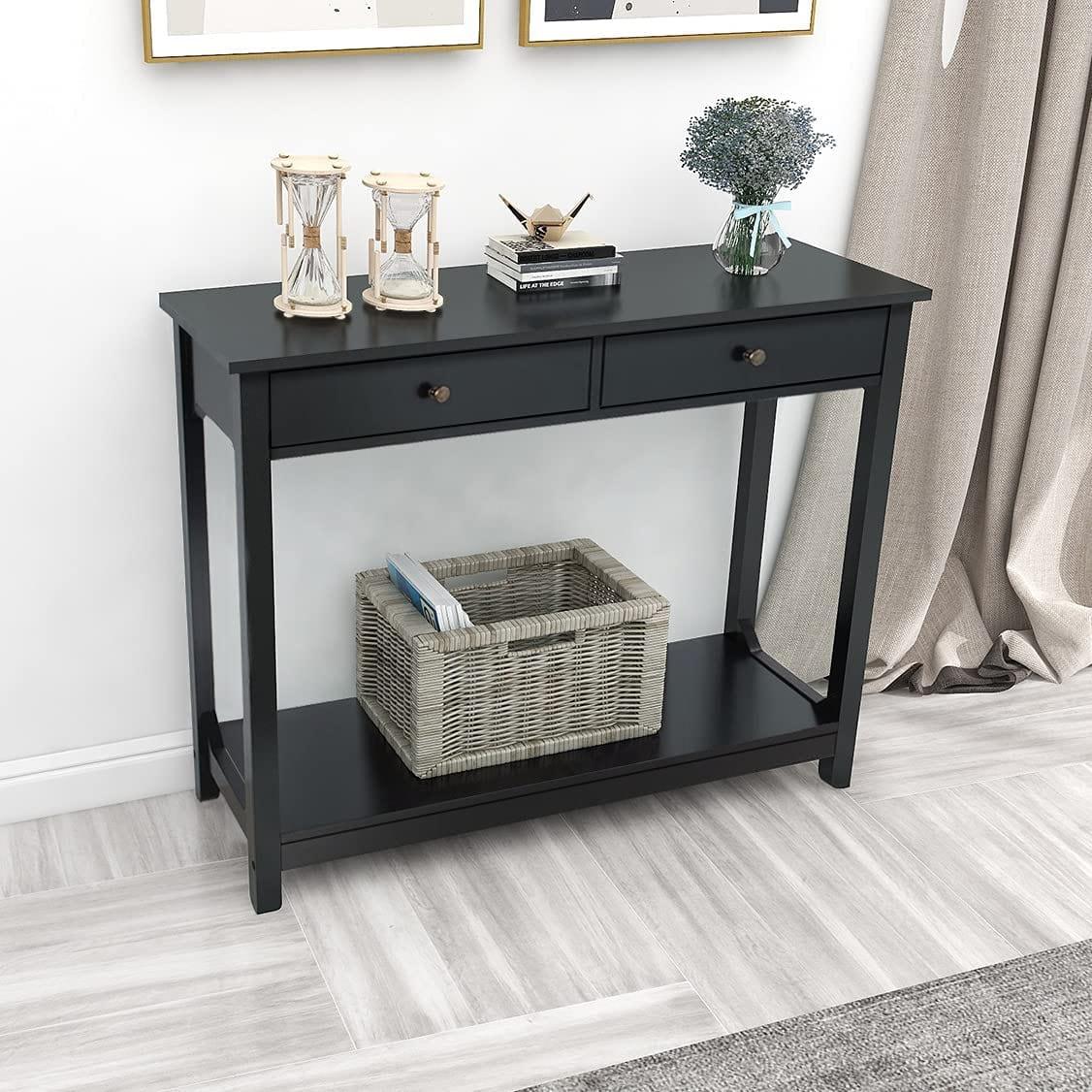 Console Table for entryway with 2 Drawers,Sofa Entryway Table with Storage Drawers - Ouch Cart