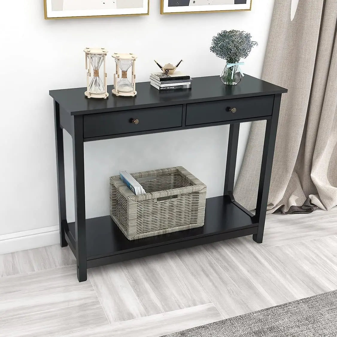 Console Table for entryway with 2 Drawers,Sofa Entryway Table with Storage Drawers - Ouch Cart