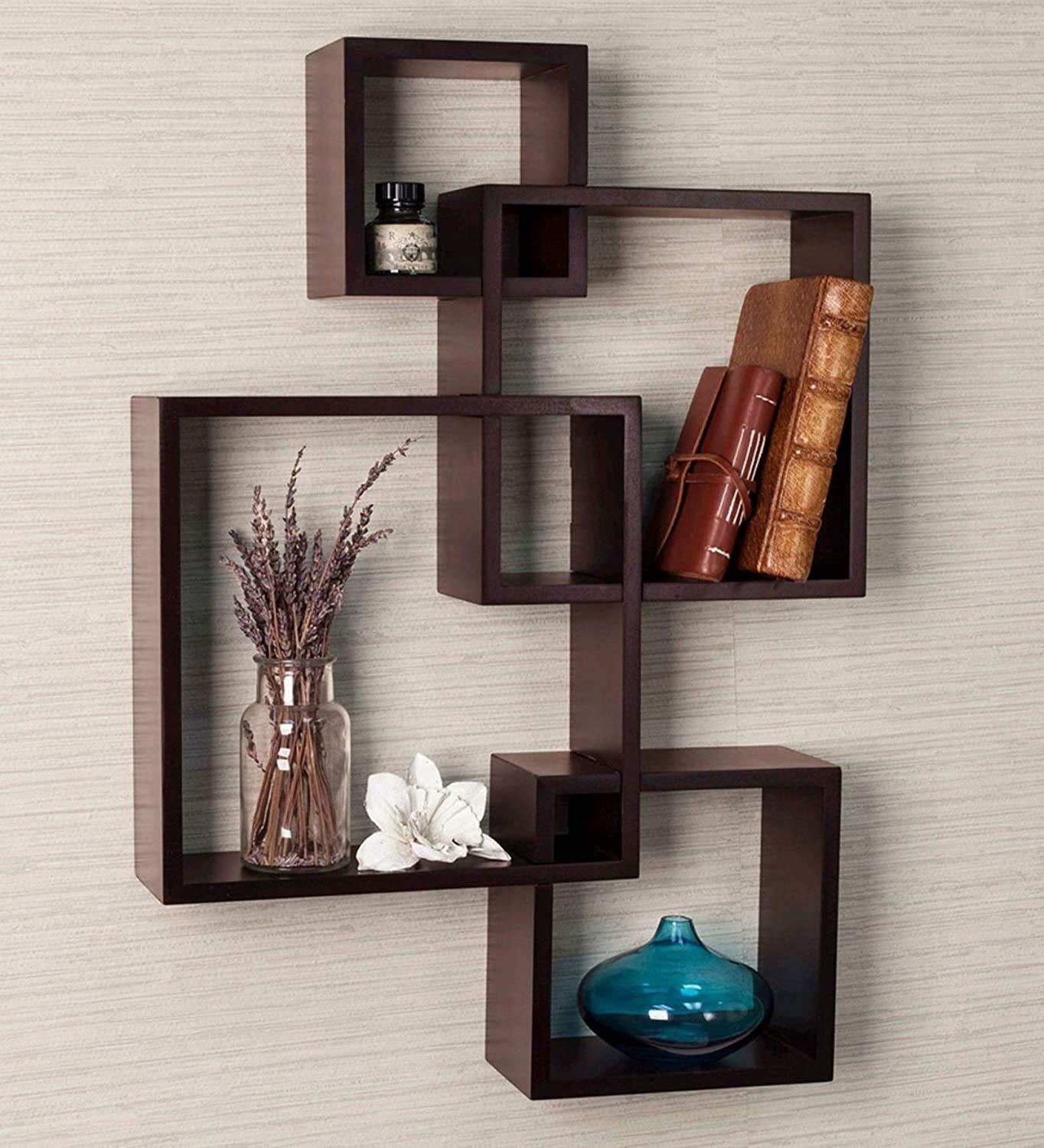 Wooden Wall Mounted Shelf Rack for Living Room Decor ) - Set of 4 - Ouch Cart