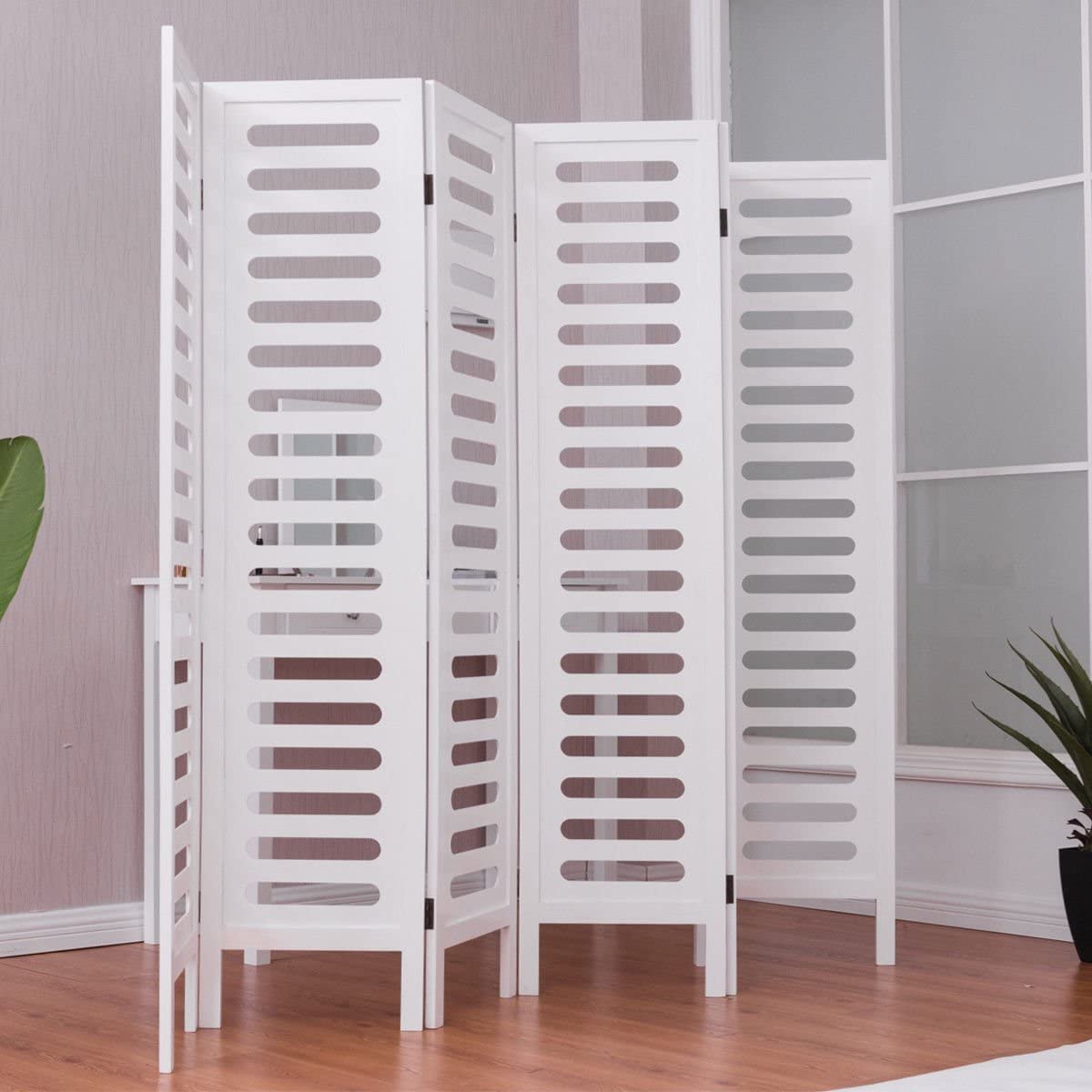 6 Panel Handicrafts Partition Wooden Room Divider Wooden Screen Wooden Separator partition for Living Room partition Screen Room Divider Consists of 6 Panels to be Placed in Zig-Zag Position