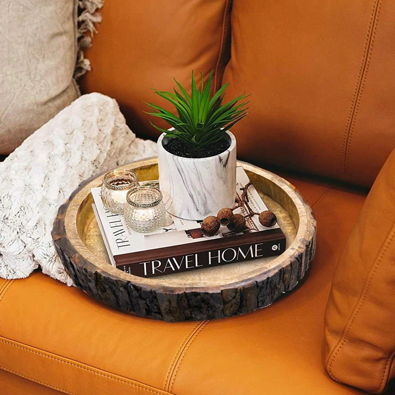 ANTIQUE WOODEN TRAY/ BOWL/ PLATTER - Ouch Cart