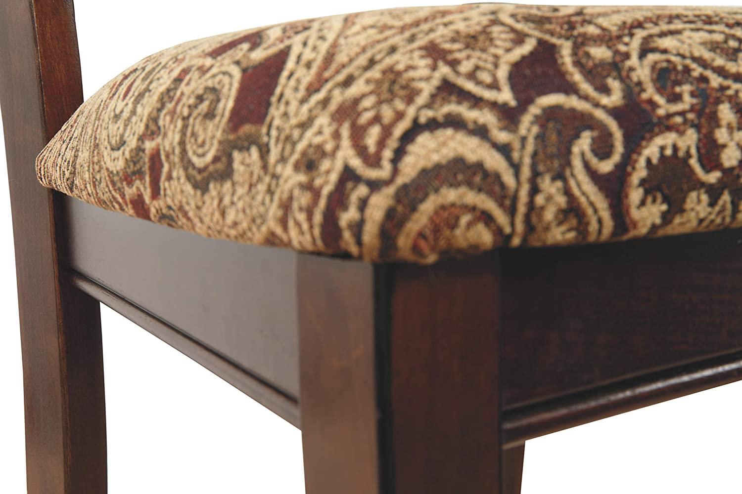 Leahlyn Dining Upholstered Side Chair - Pierced Splat Back - Set of 2 -Brown - Ouch Cart