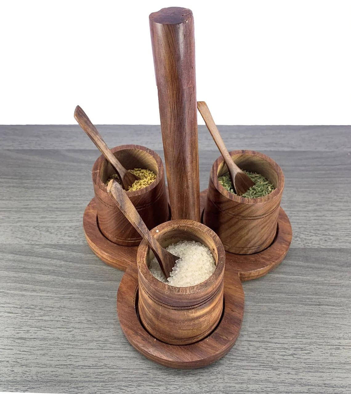 3 COMPARTMENT REAL SHEEHSAM WOOD DRY FRUIT BOX/ SPICE BOX/ STORAGE BOX/MASALA BOX - Ouch Cart