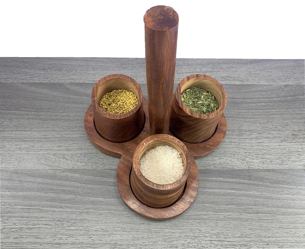 3 COMPARTMENT REAL SHEEHSAM WOOD DRY FRUIT BOX/ SPICE BOX/ STORAGE BOX/MASALA BOX - Ouch Cart