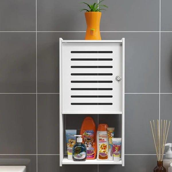 Small & Classy Modern White PVC Wall Mounted Cabinet For Bathroom Essentials - Ouch Cart