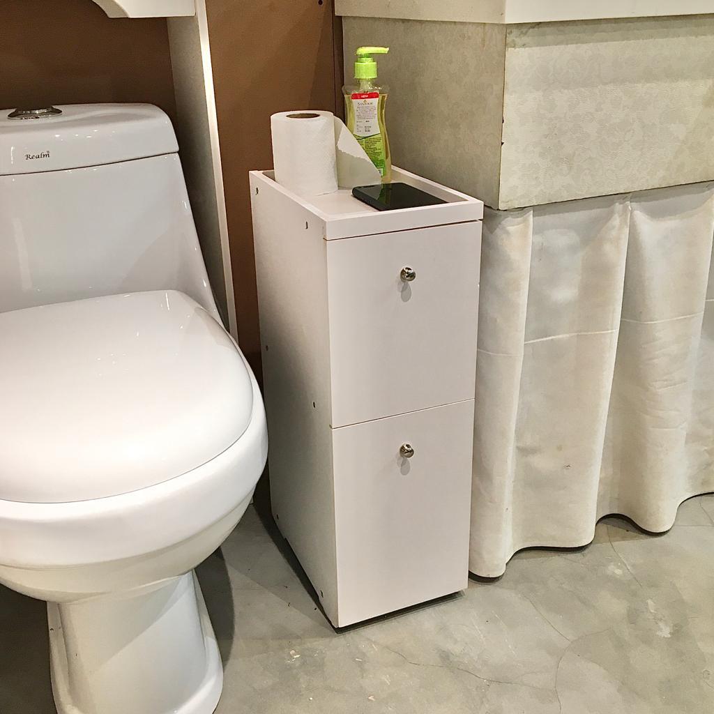 Waterproof PVC Bathroom WC Side Storage Cabinet Racks With Drawer By With Free Soap Dish Miza - Ouch Cart