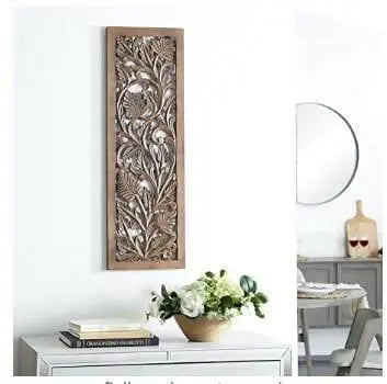 Wooden carved wall hanging panel - Ouch Cart