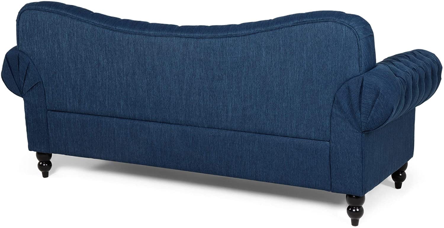 Nathan Chesterfield Button Tufted Fabric 3 Seater Sofa