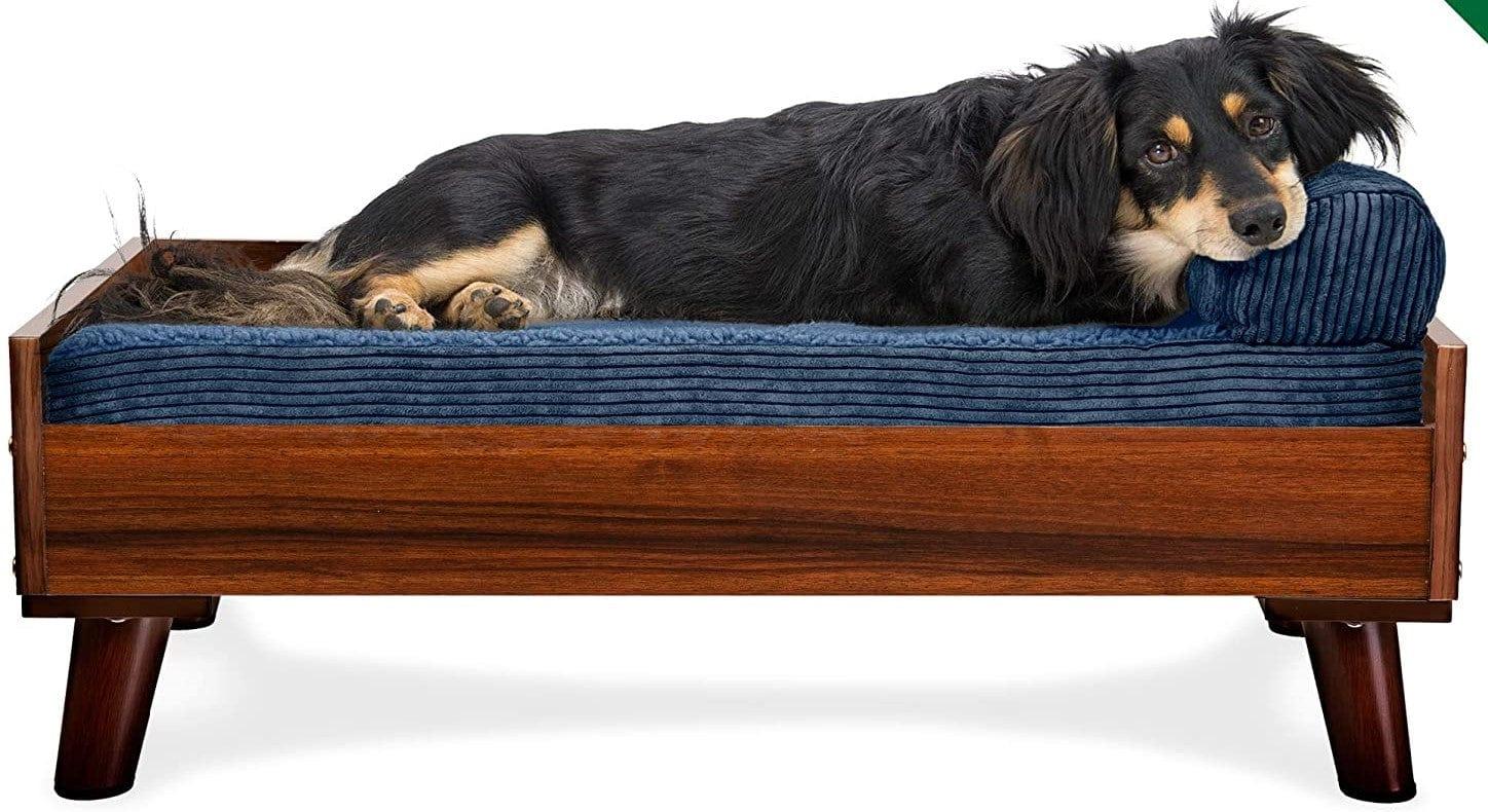 Pet Bed Frame for Small, Medium, and Large Dogs and Cats - Elevated Mid-Century Modern Style Platform Dog Bed - Ouch Cart