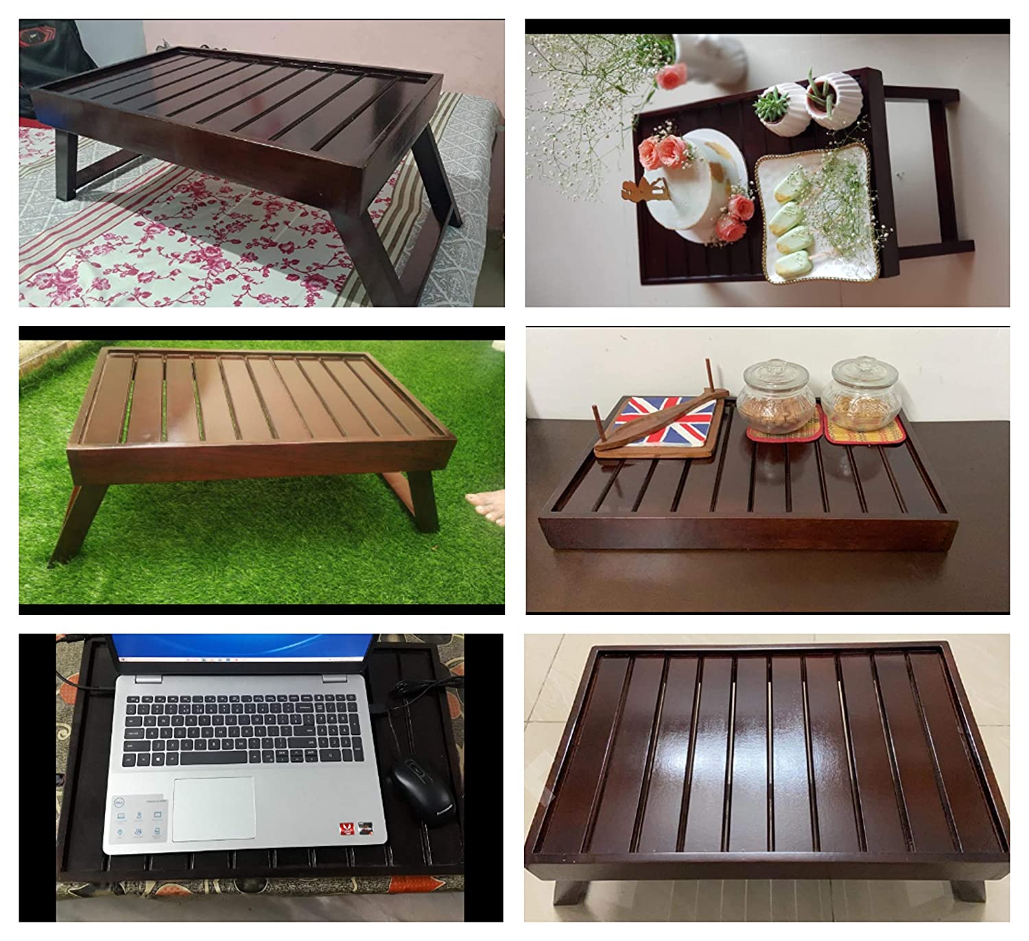Wooden Multipurpose Portable Table Breakfast Tray| Laptop Stand Bed Side Table