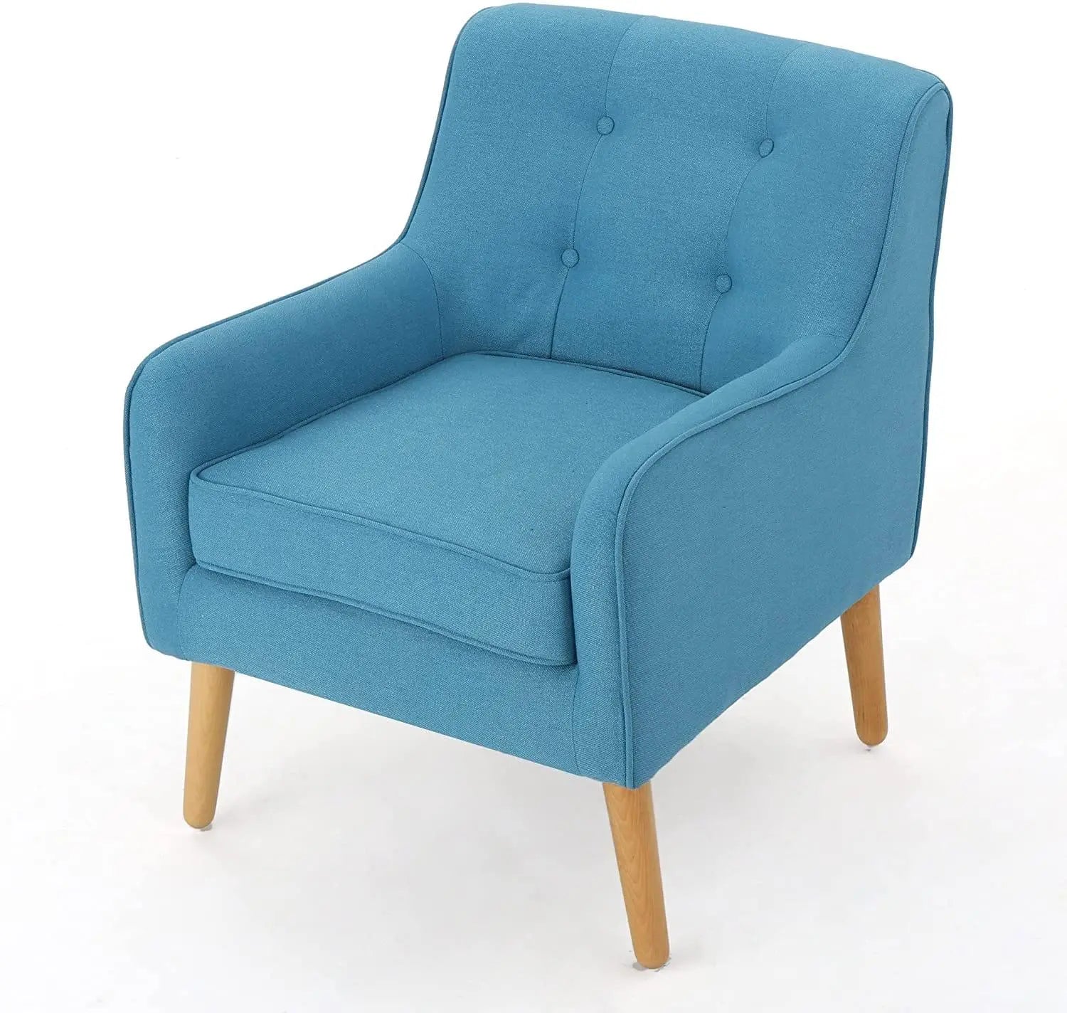 Felicity Mid-Century Fabric Arm Chairs, 2-Pcs Set, Blue - Ouch Cart